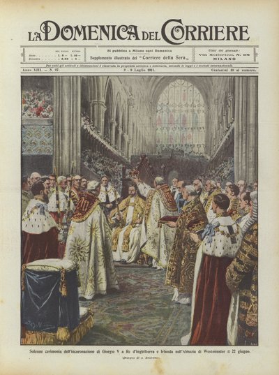 Solemn Coronation Ceremony of George V as King of England and Ireland in the Abbey by Achille Beltrame