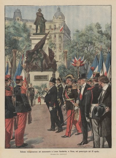 Solemn inauguration of the monument to Leon Gambetta, in Nice, on the afternoon of April 25 by Achille Beltrame