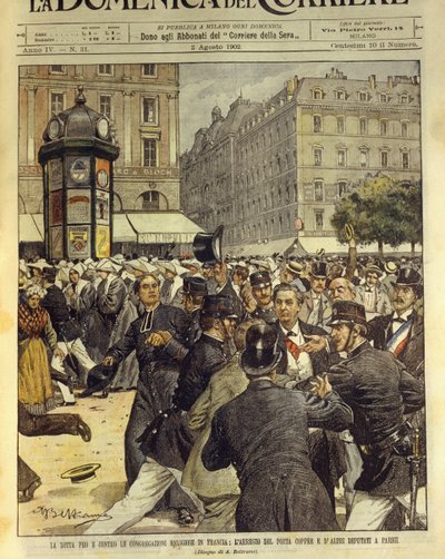 Struggle in favor and against religious congregations in France, August 3 by Achille Beltrame
