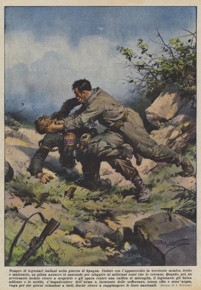Temper of Italian Legionaries in the Spanish War by Achille Beltrame