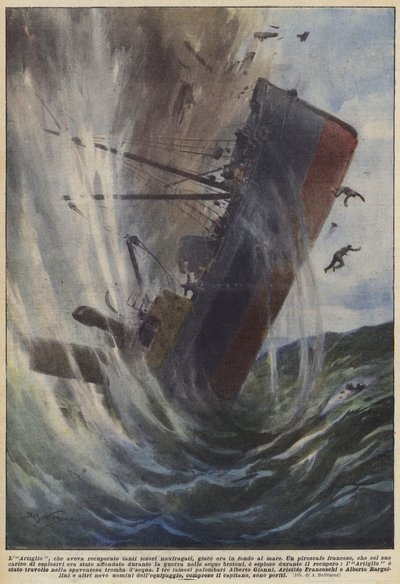 The Claw, which had recovered so many shipwrecked treasures, now lies at the bottom of the sea by Achille Beltrame