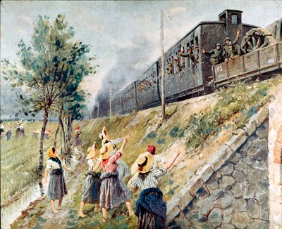 The Passage of the Italian Military Train by Achille Beltrame