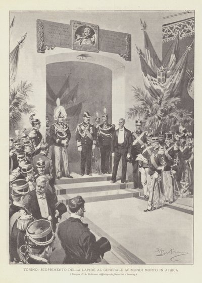 Turin, Unveiling of the Plaque to General Arimondi who Died in Africa by Achille Beltrame