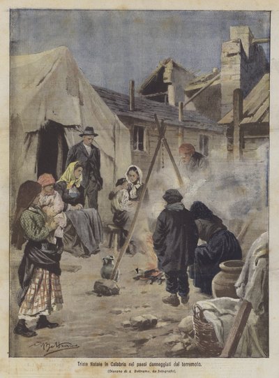 Sad Christmas in Calabria in the Towns Damaged by the Earthquake by Achille Beltrame