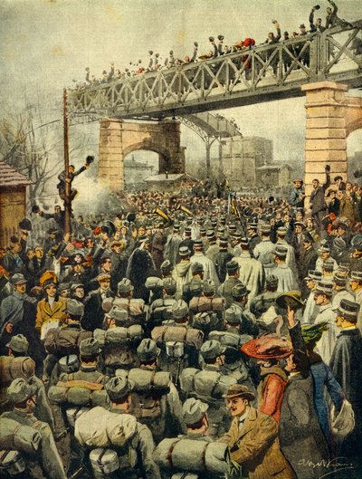 Triumphant Return of Italian Troops from Libya in Milan by Achille Beltrame