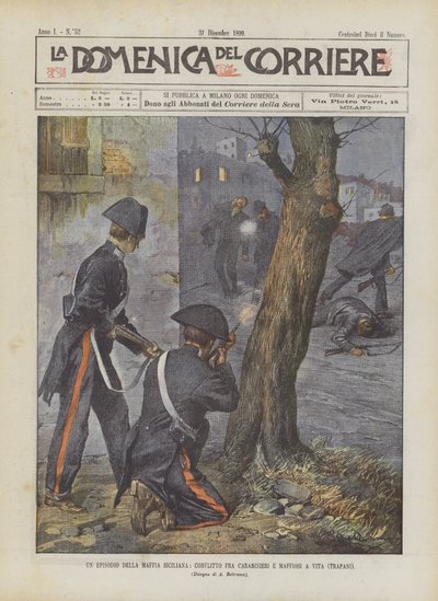 An Episode of the Sicilian Mafia, Conflict Between Carabinieri and Mafiosi in Vita (Trapani) by Achille Beltrame