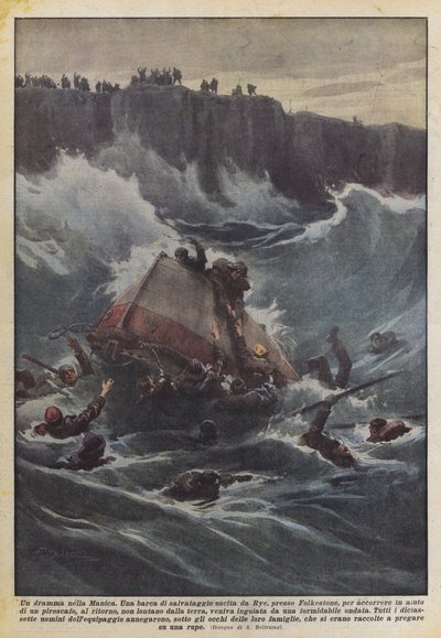 A drama in the English Channel by Achille Beltrame