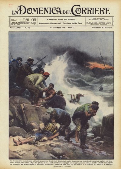 A Dramatic Rescue on Bear Island, Norway by Achille Beltrame