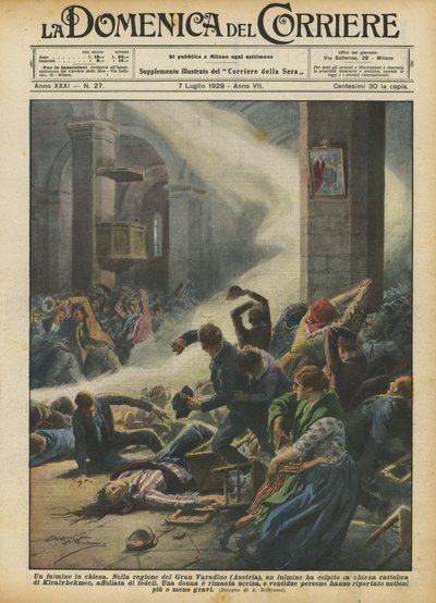 A Lightning Strike in Church by Achille Beltrame
