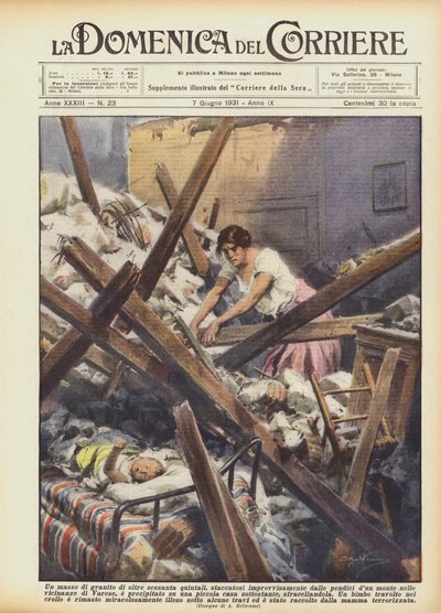 A granite boulder weighing over sixty quintals suddenly detached from the slopes by Achille Beltrame