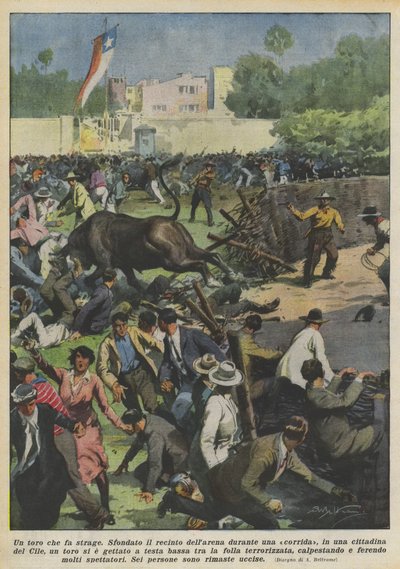 A Bull That Causes Carnage by Achille Beltrame