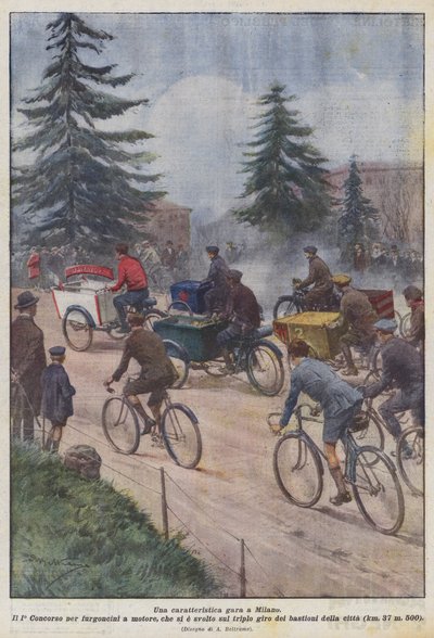 A Characteristic Race in Milan by Achille Beltrame