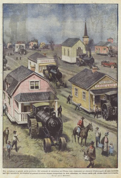 A Town Strolling in the Prairies by Achille Beltrame