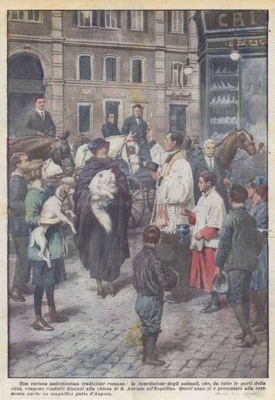 A Curious Ancient Roman Tradition, the Blessing of Animals, Which, from All Parts by Achille Beltrame