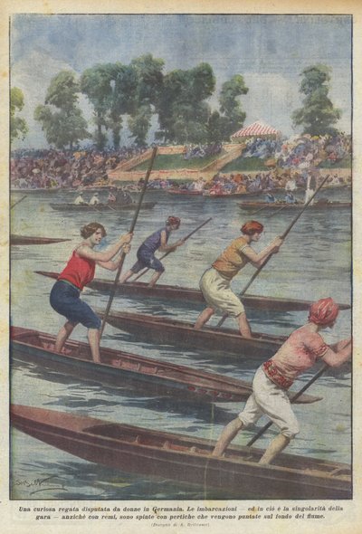 A curious regatta contested by women in Germany by Achille Beltrame