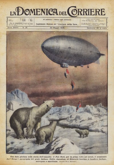 A Glorious Date in the History of Humanity, the North Pole, for the First Time in Centuries by Achille Beltrame