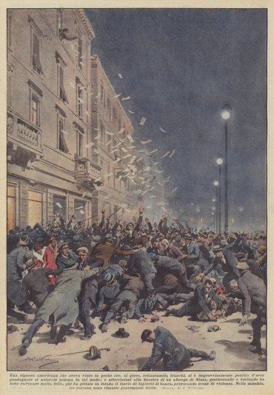 An American Lady Who Won Seventy Thousand Francs in a Few Hours at the Game by Achille Beltrame