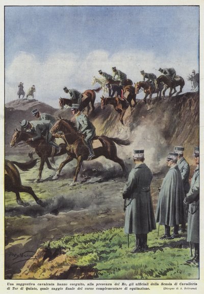 A Spectacular Cavalcade Performed in the Presence of the King by the Officers of the School... by Achille Beltrame
