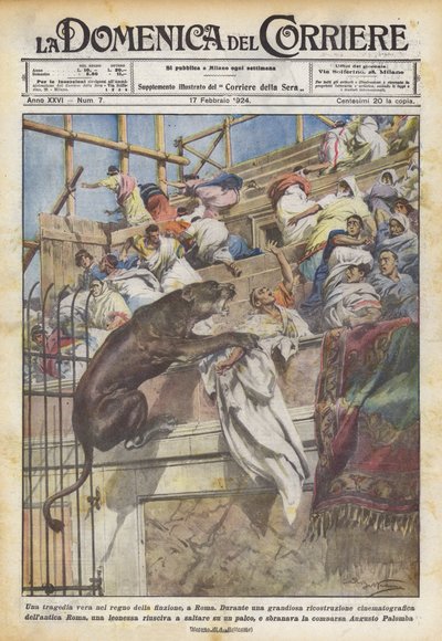 A True Tragedy in the Kingdom of Fiction, in Rome by Achille Beltrame