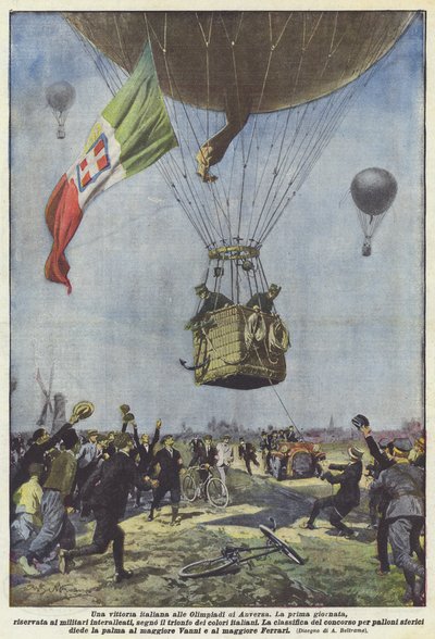 An Italian Victory at the Antwerp Olympics by Achille Beltrame