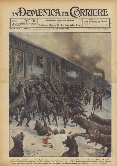 A Strange Train Assault by Achille Beltrame
