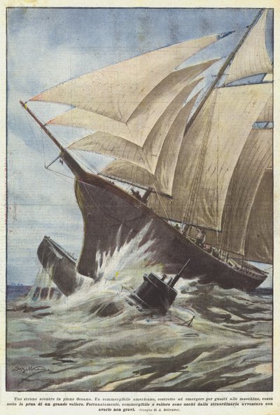 A Strange Collision in the Middle of the Ocean by Achille Beltrame