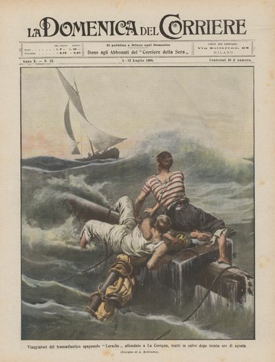 Travelers of the Spanish transatlantic Larache sunk in La Coruña, rescued after thirty hours of agony by Achille Beltrame