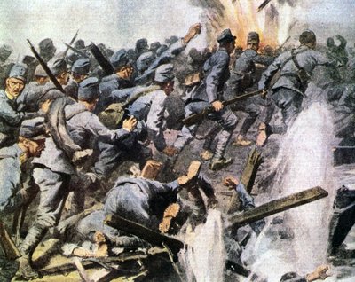 Vittorio Veneto offensive: the Austrian retreat in an illustration of La Domenica del Corriere 