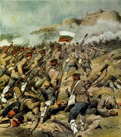 War of Five Nations, Bulgarian Army Advances Towards Adrianople and Captures Kirk Kilisse, November 3, 1912 by Achille Beltrame