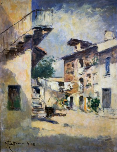 Interior of Rustic Courtyard by Achille Cattaneo