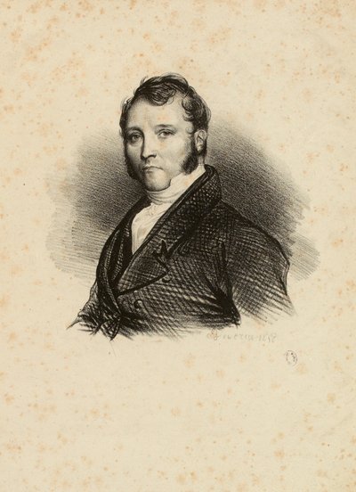 Portrait of an Unknown Man with Sideburns by Achille Devéria