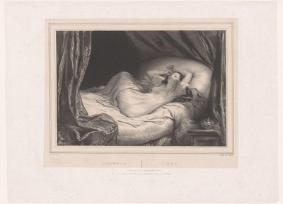 Girl Sleeping on Bed by Achille Devéria