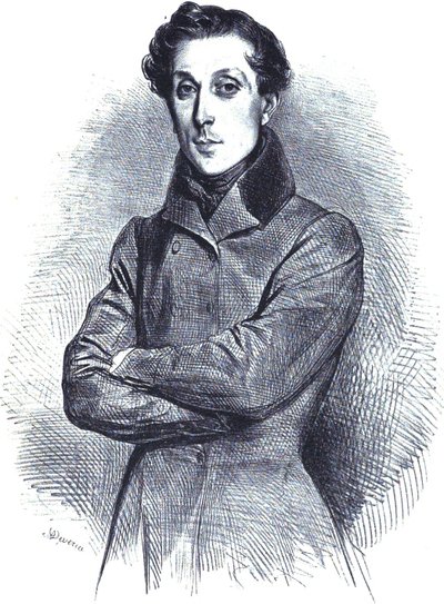 Portrait of the French Architect Alphonse de Gisors, Lithographic Portrait by Achille Devéria
