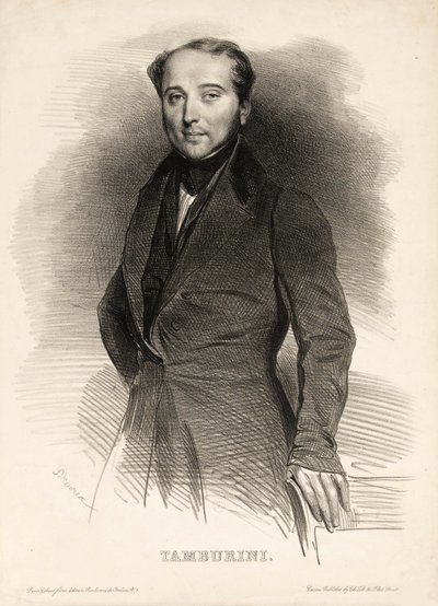 Portrait of the Opera Singer Antonio Tamburini by Achille Devéria