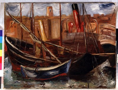Boats in the Old Port of Marseille by Achille Emile Othon Friesz