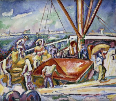Dockers in the Port, Anvers by Achille Emile Othon Friesz