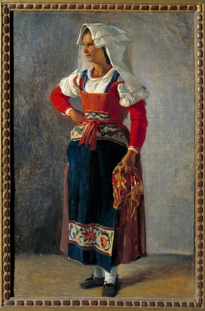 Portrait of a Peasant Near Rome by Achille Etna Michallon