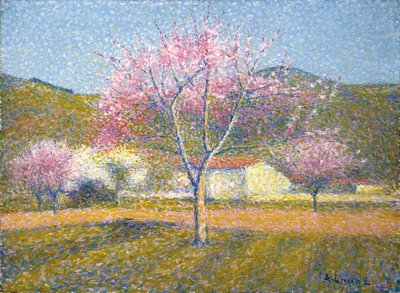 An Orchard in Springtime (Apple Trees in Bloom) by Achille Lauge