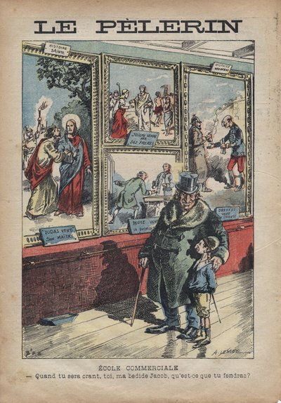 Cartoon Antisemite by Achille Lemot for Le-Pelerin of September 1896 by Achille Lemot