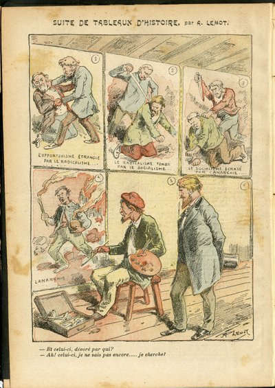 Illustration by Achille Lemot (1846-1909) in Le Pelerin, 20/05/06 - Suite of historical paintings - Anarchist Anarchism, Radicalism, Art, Revolution, Opportunism, Insecurity, Socialism - Painters artists by Achille Lemot