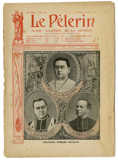 Illustration of Achille Lemot for the Cover of Le Pelerin, 26/08/06 - New English Eveques - Religion Faith, Catholic Catholicism - Eveques by Achille Lemot