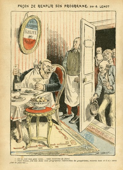 How to Fulfill His Program - Social, Misery, Gastronomy Cook, Socialism - Jaures Jean, Depute, Homemans - Food Metaphor, Opposition/Association by Achille Lemot