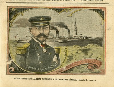 Illustration of Achille Lemot in Le Pelerin, 27/08/05 - The Successor of Admiral Touchard to the General Staff - Army, Navy, Staff, Warships - Admiral Admirals, Aubert Marie Jacques Charles, Touchard Philippe by Achille Lemot
