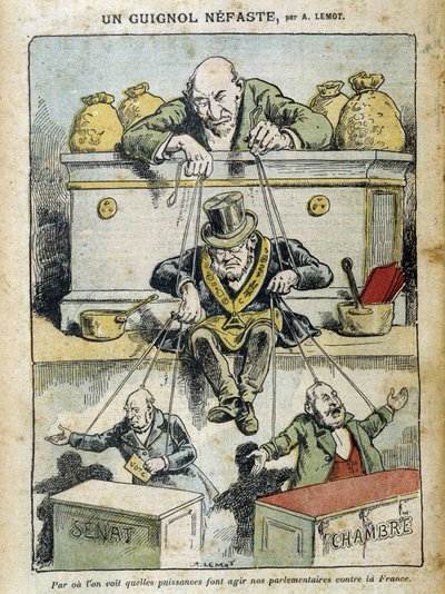 The powers of money manipulating the Freemason who manipulates the elected representatives of the Senate and the Assembly - by Lemot, in 