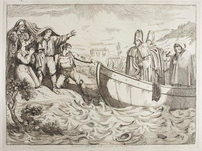 Landing by the Tiber by Achille Pinelli