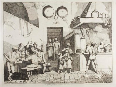 The Improviser in an Osteria by Achille Pinelli