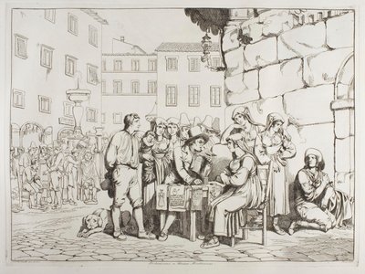 The Writer on Piazza Montanara by Achille Pinelli