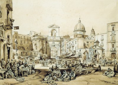 Porta Capuana in Naples, by Achille Vianelli by Achille Vianelli