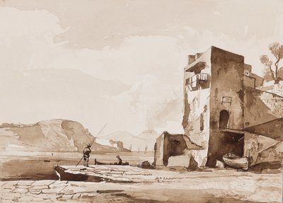 Possibly a View from Posillipo, with Vesuvius in the Distance by Achille Vianelli