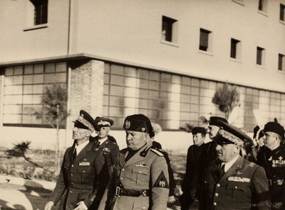 Inauguration of the buildings of the Royal Airport "Fausto Pesci" in Bologna, constructed by the Company Mauro Toschi fu Ulisse, in the presence of the Duce Benito Mussolini, 24/10/1936 by Achille Villani